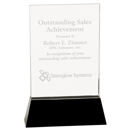 Large Clear Crystal Rectangle Wedge on  Base-AKD Ink