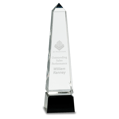 Medium Obelisk Crystal on  Pedestal Base-AKD Ink