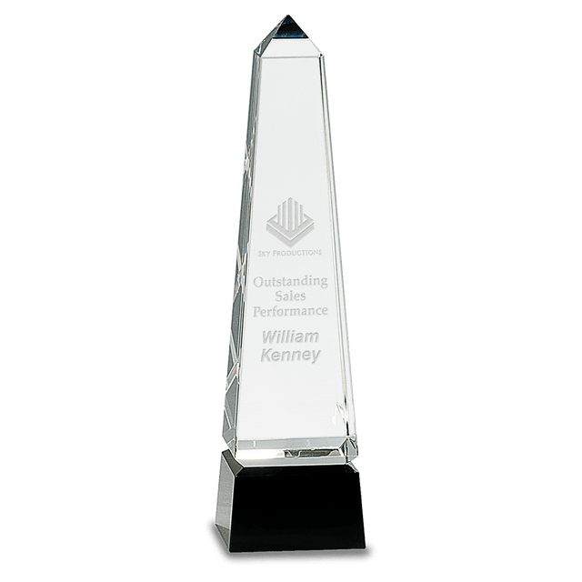 Medium Obelisk Crystal on  Pedestal Base-AKD Ink