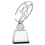 Small Clear/ Crystal Award with Silver Metal Oval Star-AKD Ink