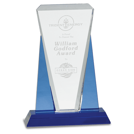 Large /Clear Wedge Crystal on  Pedestal Base-AKD Ink