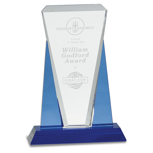 Large /Clear Wedge Crystal on  Pedestal Base-AKD Ink