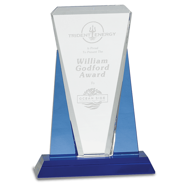 Large /Clear Wedge Crystal on  Pedestal Base-AKD Ink