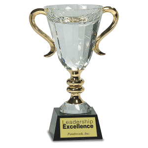 Crystal Cup with Gold Handles and Stem-AKD Ink