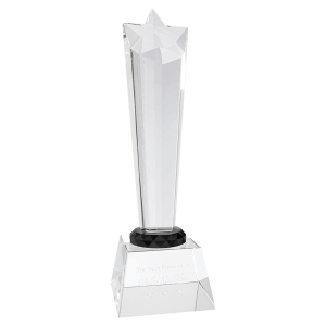 Crystal Rising Star With Clear Base