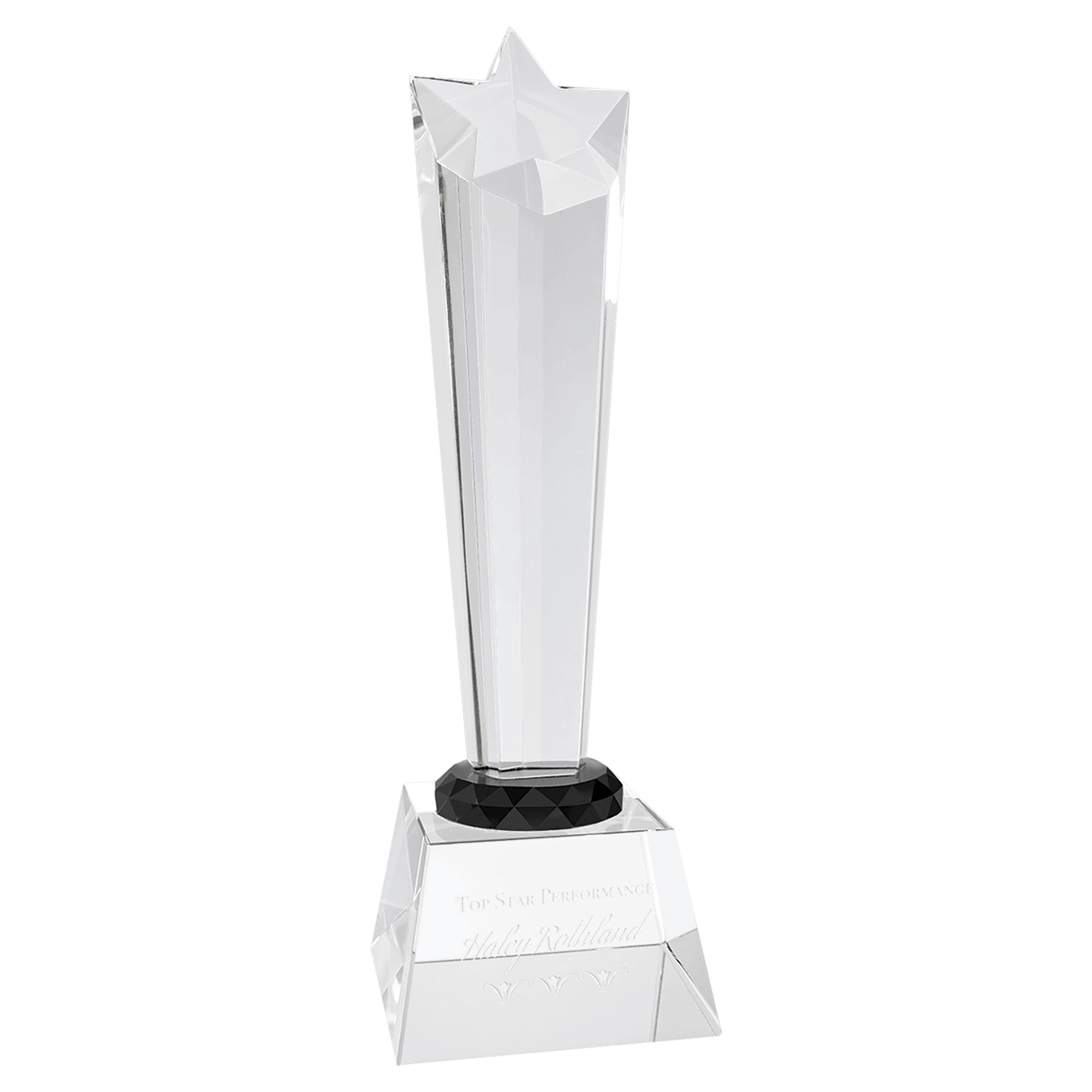 Crystal Rising Star With Clear Base