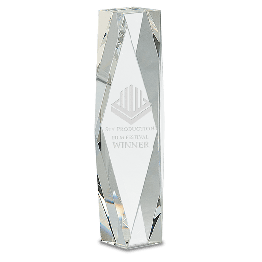 Medium Clear Crystal Facet Tower-AKD Ink