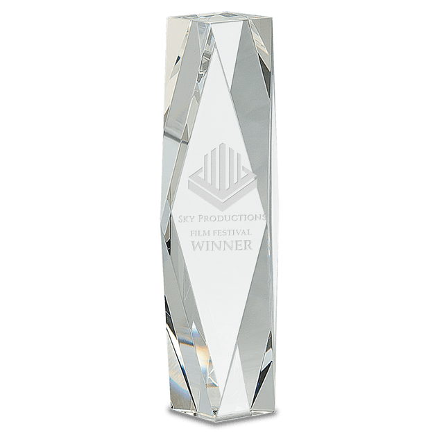 Medium Clear Crystal Facet Tower-AKD Ink