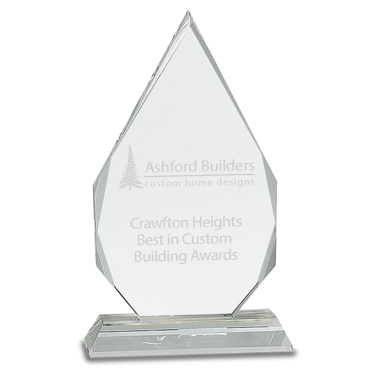 Medium Crystal Diamond on Clear Pedestal Base-AKD Ink