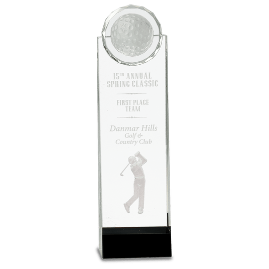 Large Clear Crystal 3D Golfer Award Trophy-AKD Ink