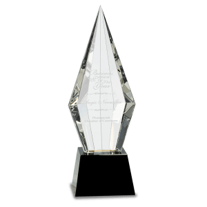 Large Obelisk Facet Crystal on  Pedestal Base