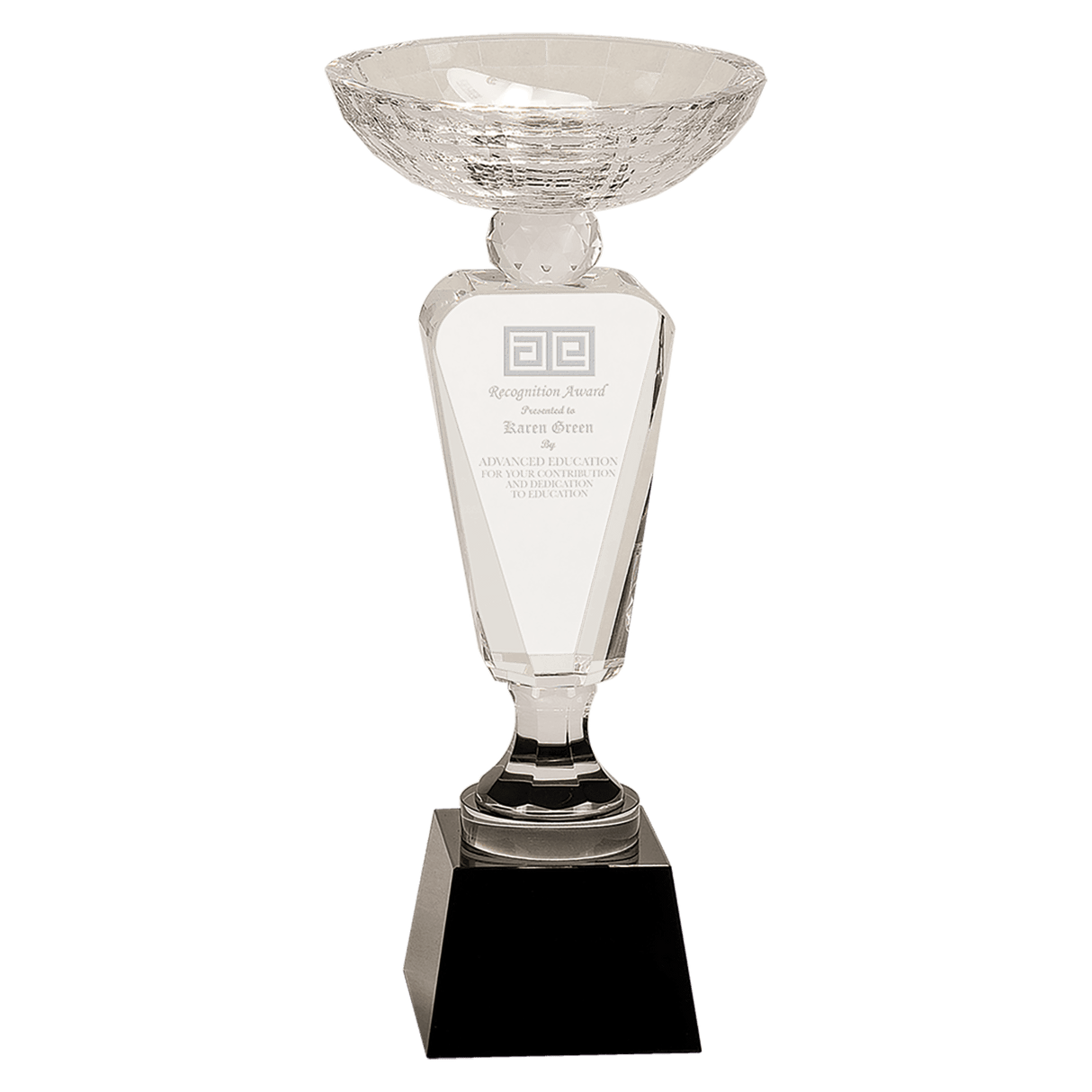 Clear Crystal Cup with  Pedestal Base-AKD Ink