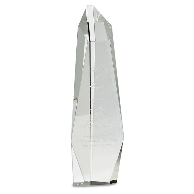Clear Crystal Facet Slant-Top Tower-AKD Ink