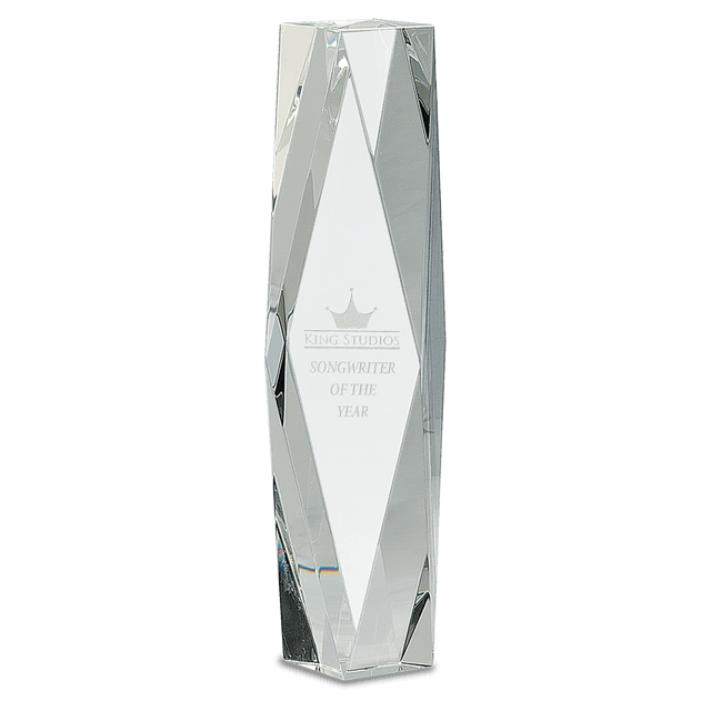 Large Clear Crystal Facet Tower-AKD Ink