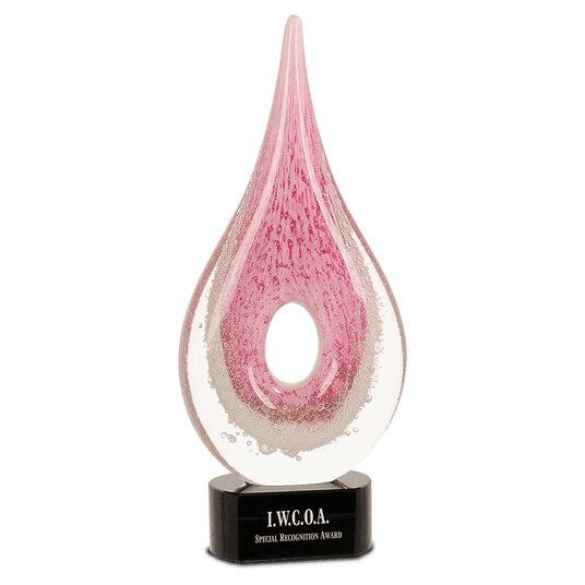 Pink Round Window Raindrop Art Glass-AKD Ink
