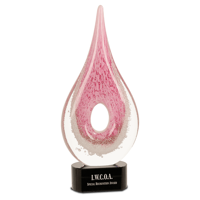 Pink Round Window Raindrop Art Glass-AKD Ink