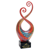 Multi-Color Twist Art Glass with  Base