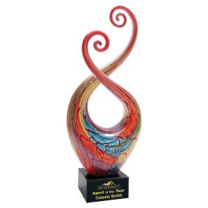 Multi-Color Twist Art Glass with  Base