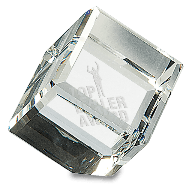 2.5 Inch Crystal Cube Award - Custom Engraved Gift-AKD Ink