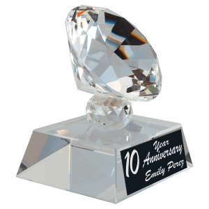Crystal Diamond on a Clear Pedestal Base-AKD Ink