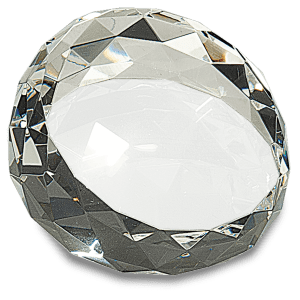 Large Clear Round Crystal Facet Paperweight-AKD Ink