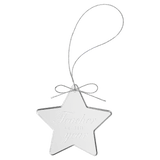 Clear Star Glass Ornament with Silver String