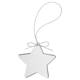 Clear Star Glass Ornament With Silver String