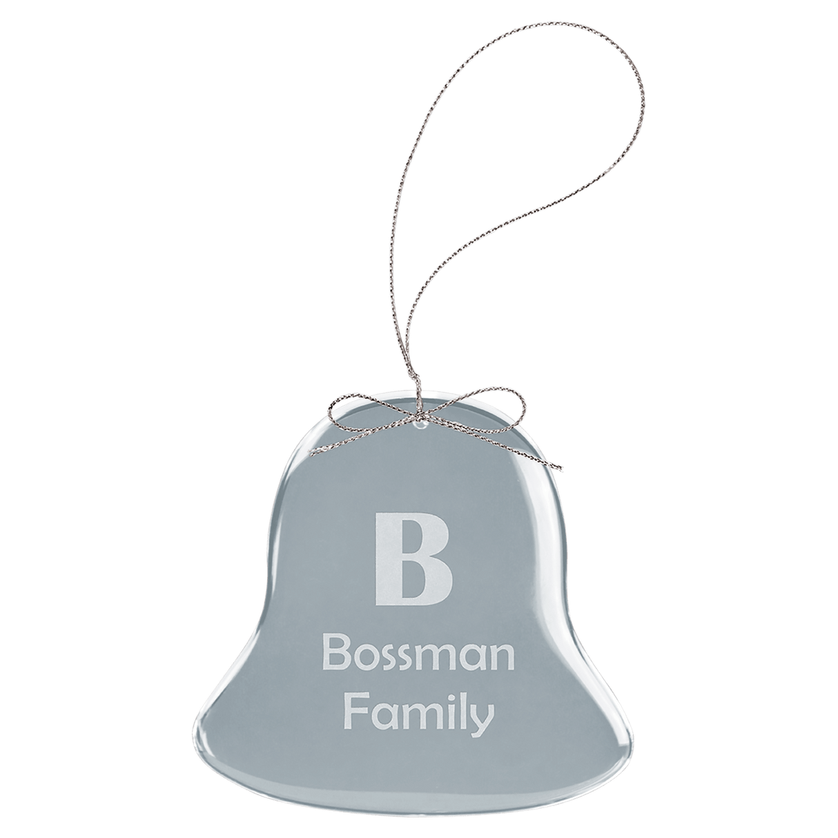 Clear Bell Glass Ornament with Silver String