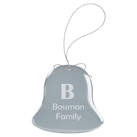 Clear Bell Glass Ornament with Silver String