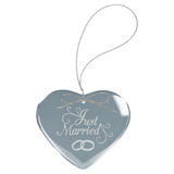 Clear Heart Glass Ornament with Silver String