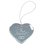 Clear Heart Glass Ornament with Silver String