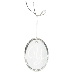 Crystal Faceted Oval Ornament-AKD Ink