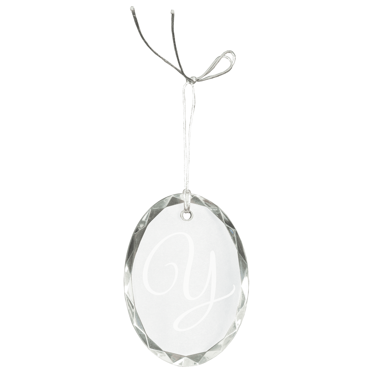 Crystal Faceted Oval Ornament-AKD Ink