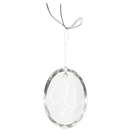 Crystal Faceted Oval Ornament-AKD Ink