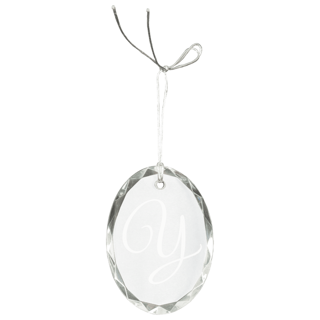 Crystal Faceted Oval Ornament-AKD Ink