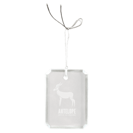 Crystal Rectangle Clipped Corner Ornament-AKD Ink