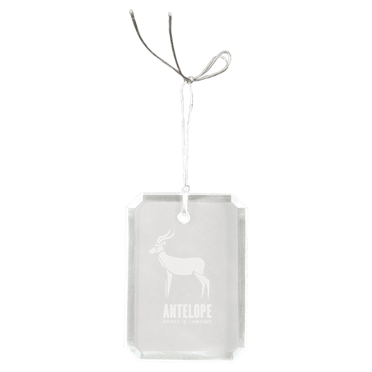 Crystal Rectangle Clipped Corner Ornament-AKD Ink