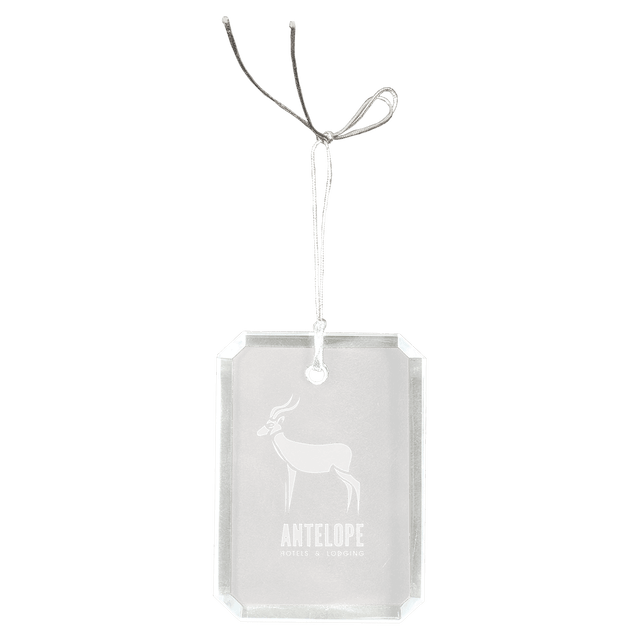 Crystal Rectangle Clipped Corner Ornament-AKD Ink