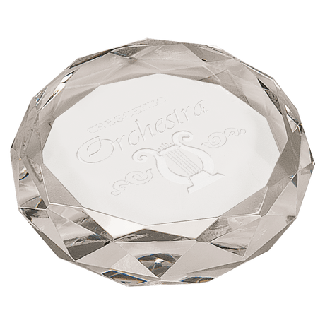 Clear Round Crystal Paperweight-AKD Ink