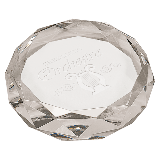 Clear Round Crystal Paperweight-AKD Ink