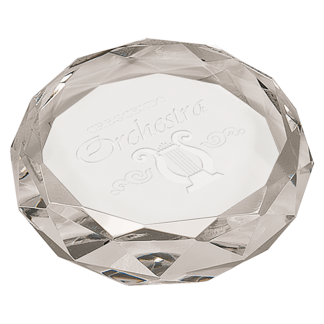 Clear Round Crystal Paperweight-AKD Ink