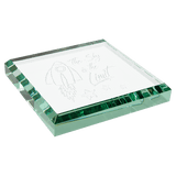 Square Jade Glass Paperweight