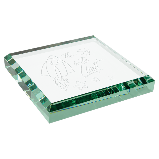 Square Jade Glass Paperweight-AKD Ink