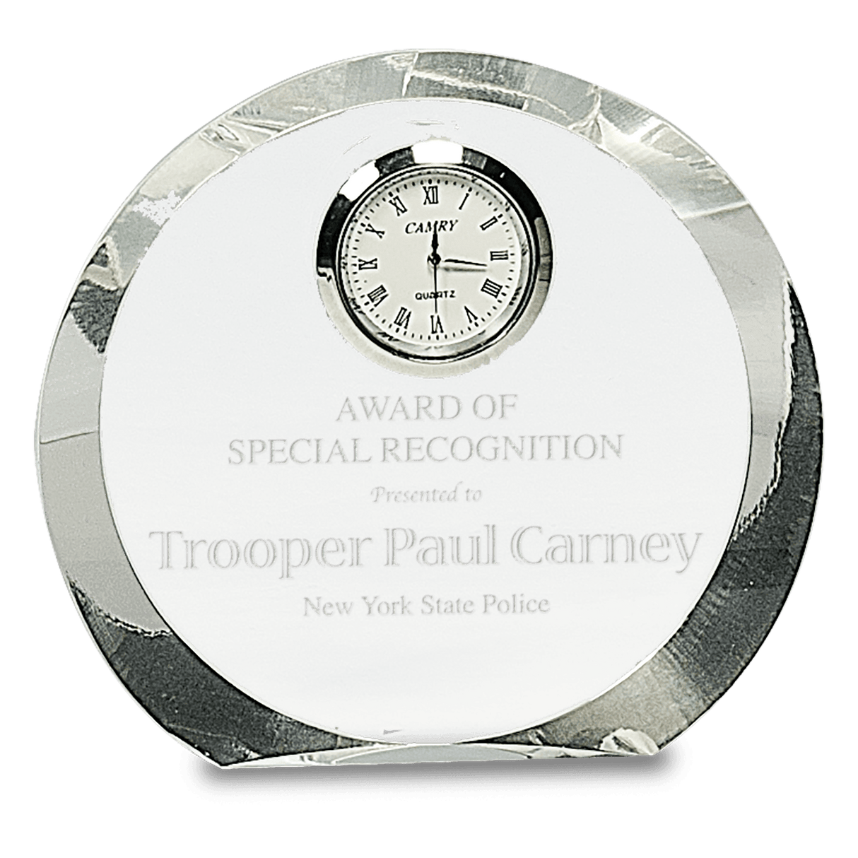 Clear Crystal Round With Clock