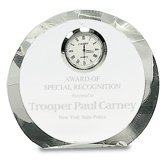 Clear Crystal Round with Clock-AKD Ink