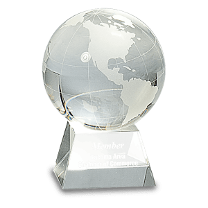 Medium Crystal Globe on Clear Base-AKD Ink
