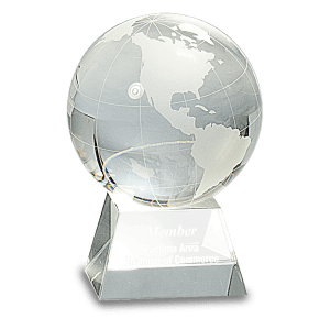 Medium Crystal Globe on Clear Base