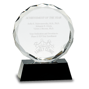 Small Round Facet Crystal on  Pedestal Base-AKD Ink