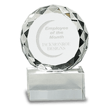 Small Round Facet Crystal on  Pedestal Base-AKD Ink