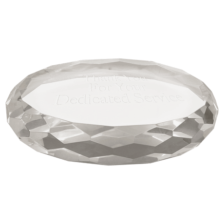 Clear Oval Crystal Paperweight-AKD Ink